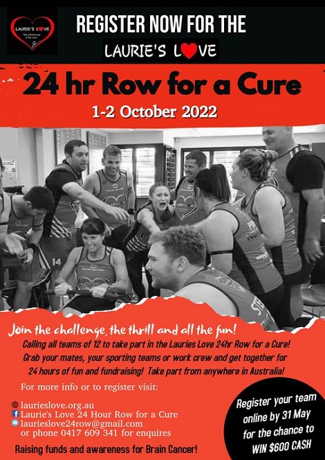 24hr row for a cure poster