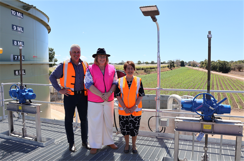 Dale Last MP, Ann Leahy MP and Mayor Dalle Cort on top of the filters at South Ayr.png