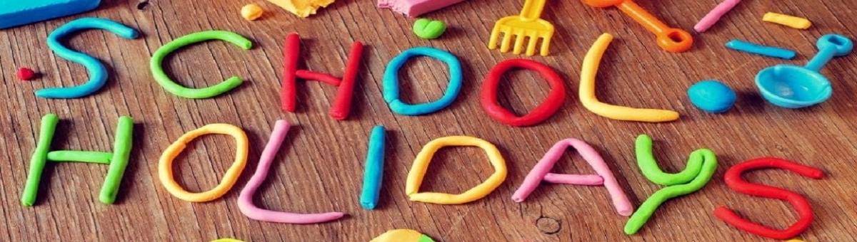 Image of plasticine letters spelling out School Holidays